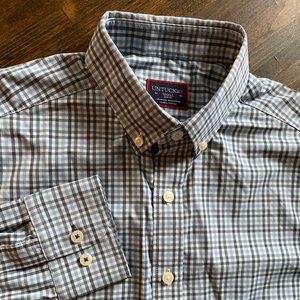 UNTUCKit Shirt Mens S Nahad Slim Fit Long Sleeve Button Up Blue White Collared